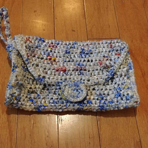 NONE Handbags - VINTAGE Tramp Art, crochet clutch